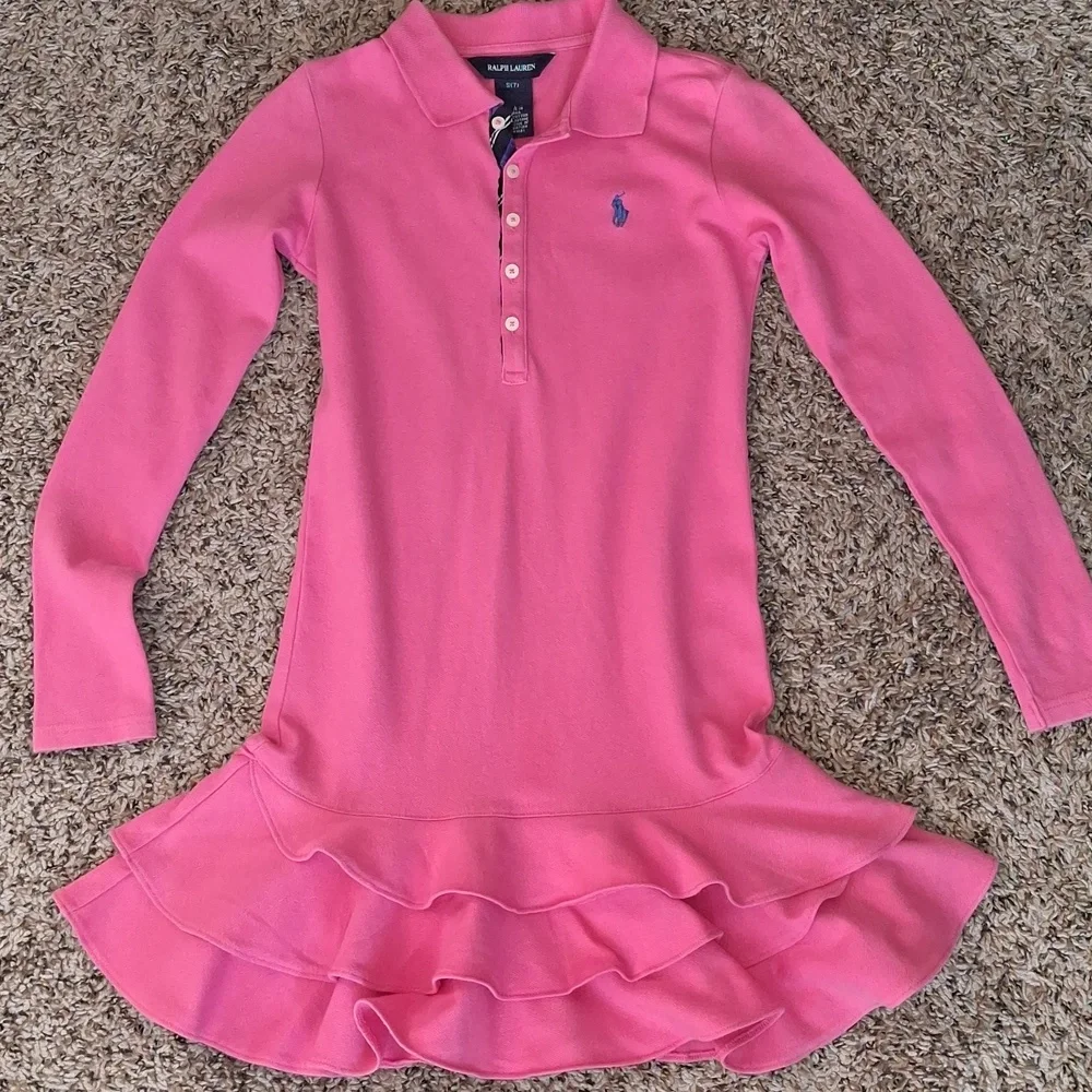 Ralph Lauren Kids Pink Polo Dress - Picture 2 of 4